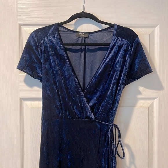 Crushed Velvet Wrap Dress - Picture 1 of 6